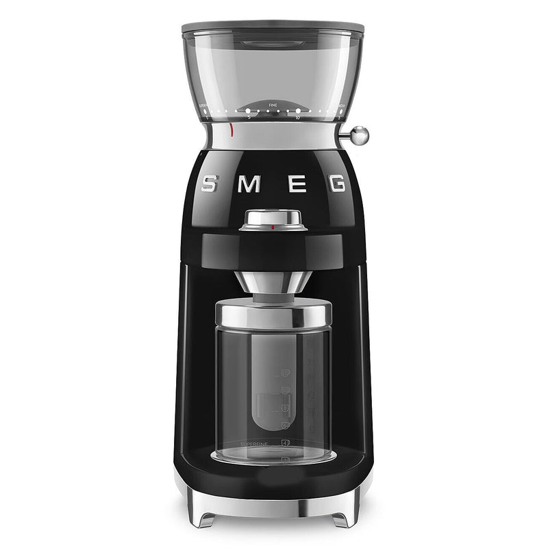 SMEG CGF03 Conical Burr Coffee Grinder – 15 Grind Settings, Espresso & Drip Presets, 240g Hopper, Black